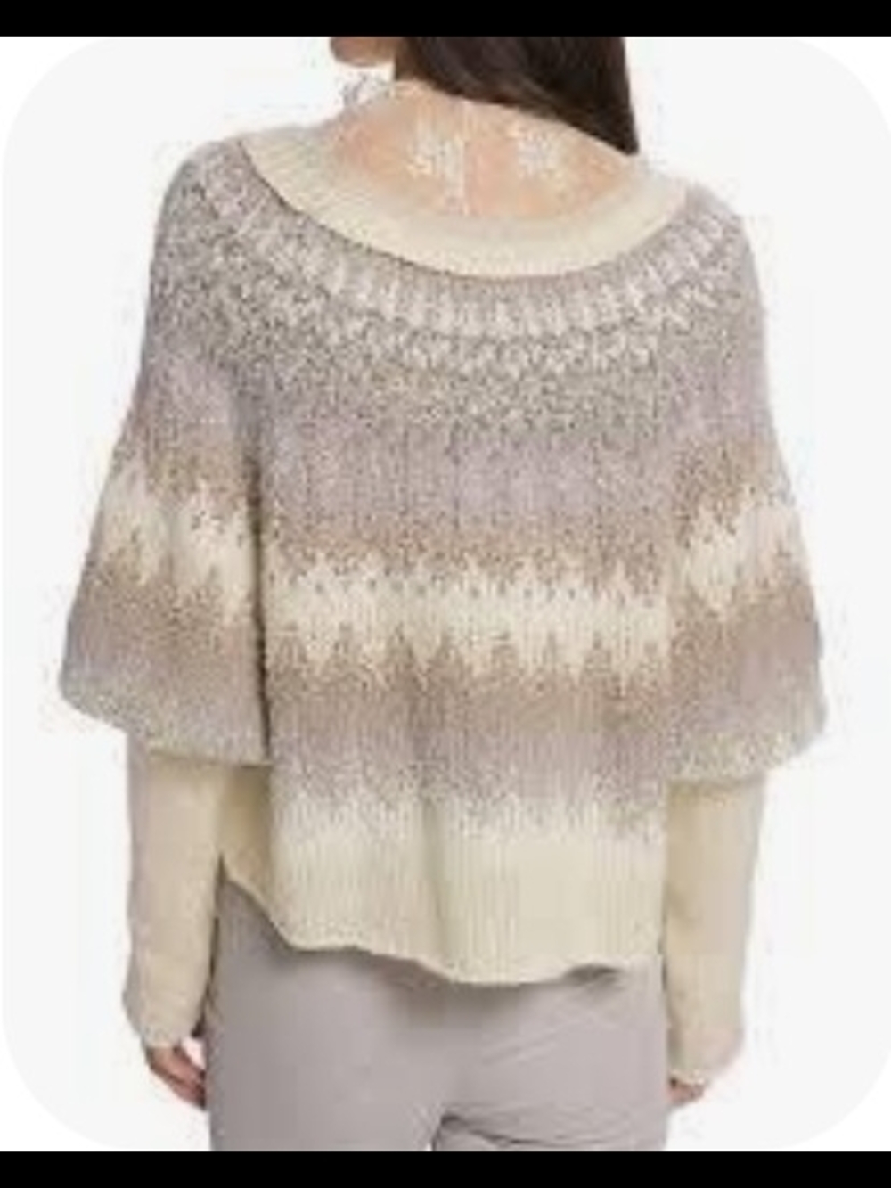 Free People Home For The Holidays Knit Pullover Cream Beige Fair Isle Size M - Picture 2 of 15